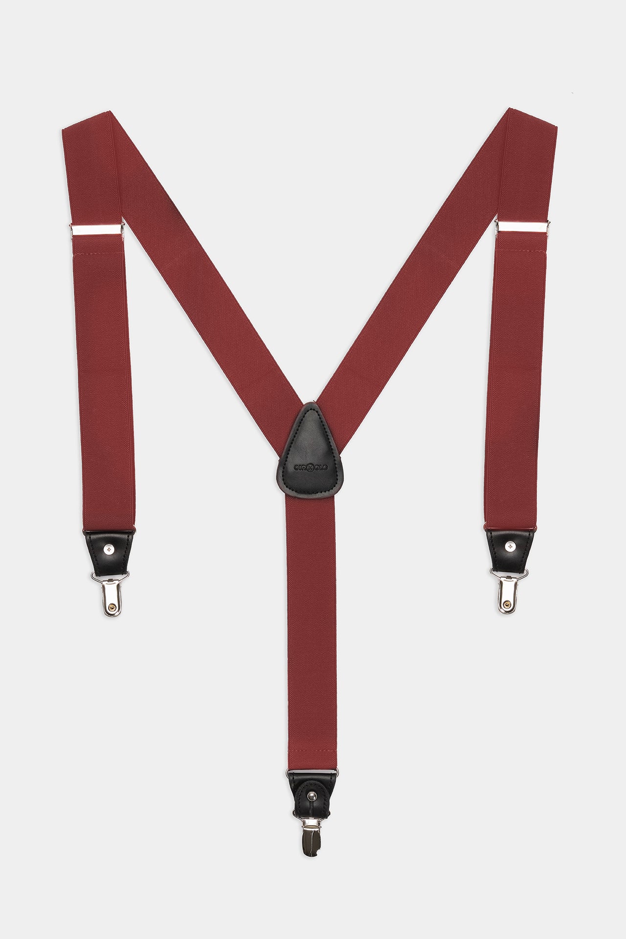 Solid Color Suspenders Ruby