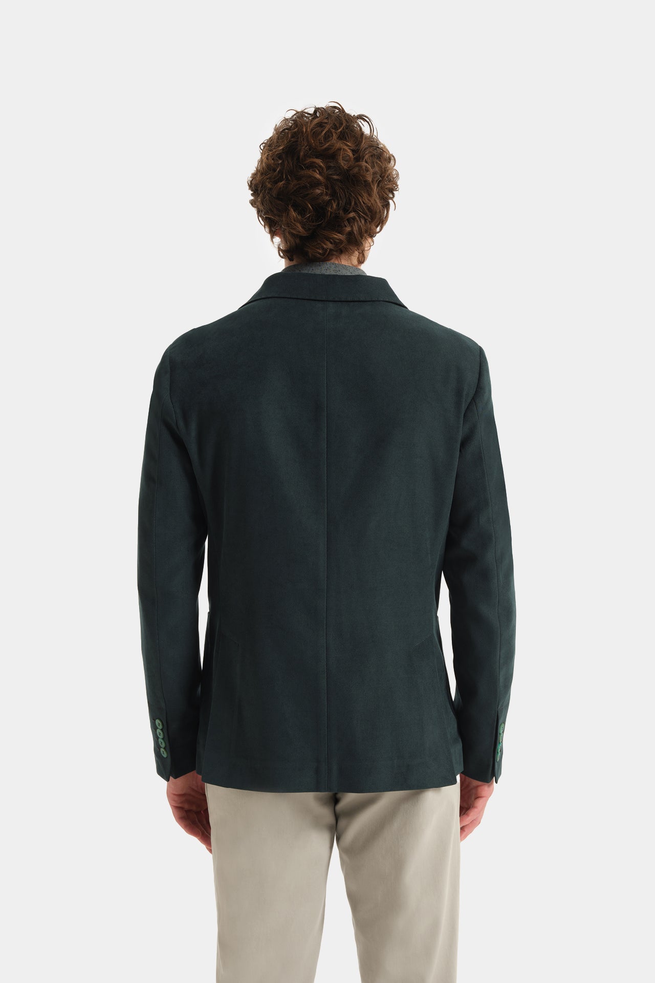 Jacket With Diagonal Velvet Texture Color Forest