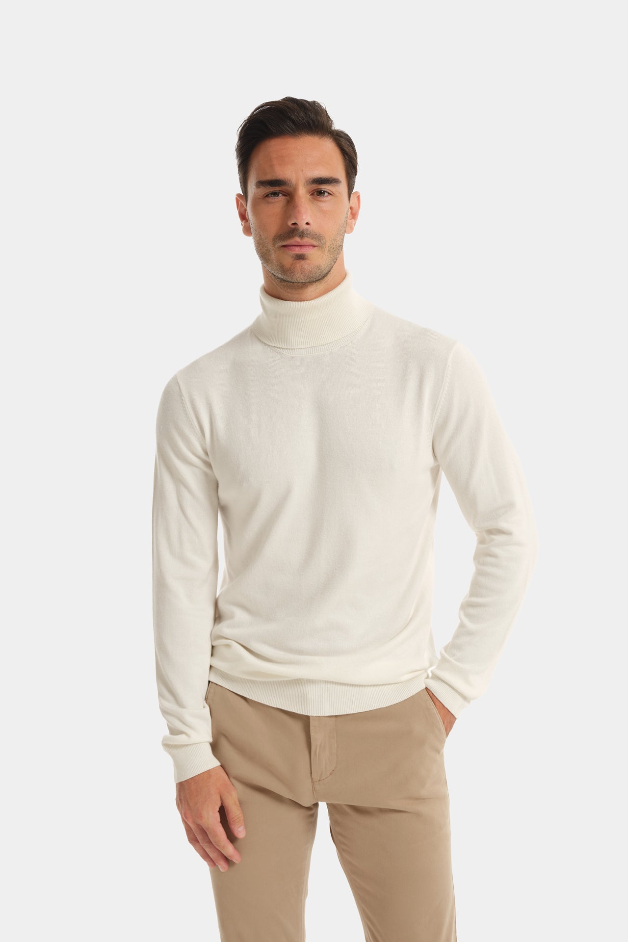 Cream High Neck Sweater Fineness 12