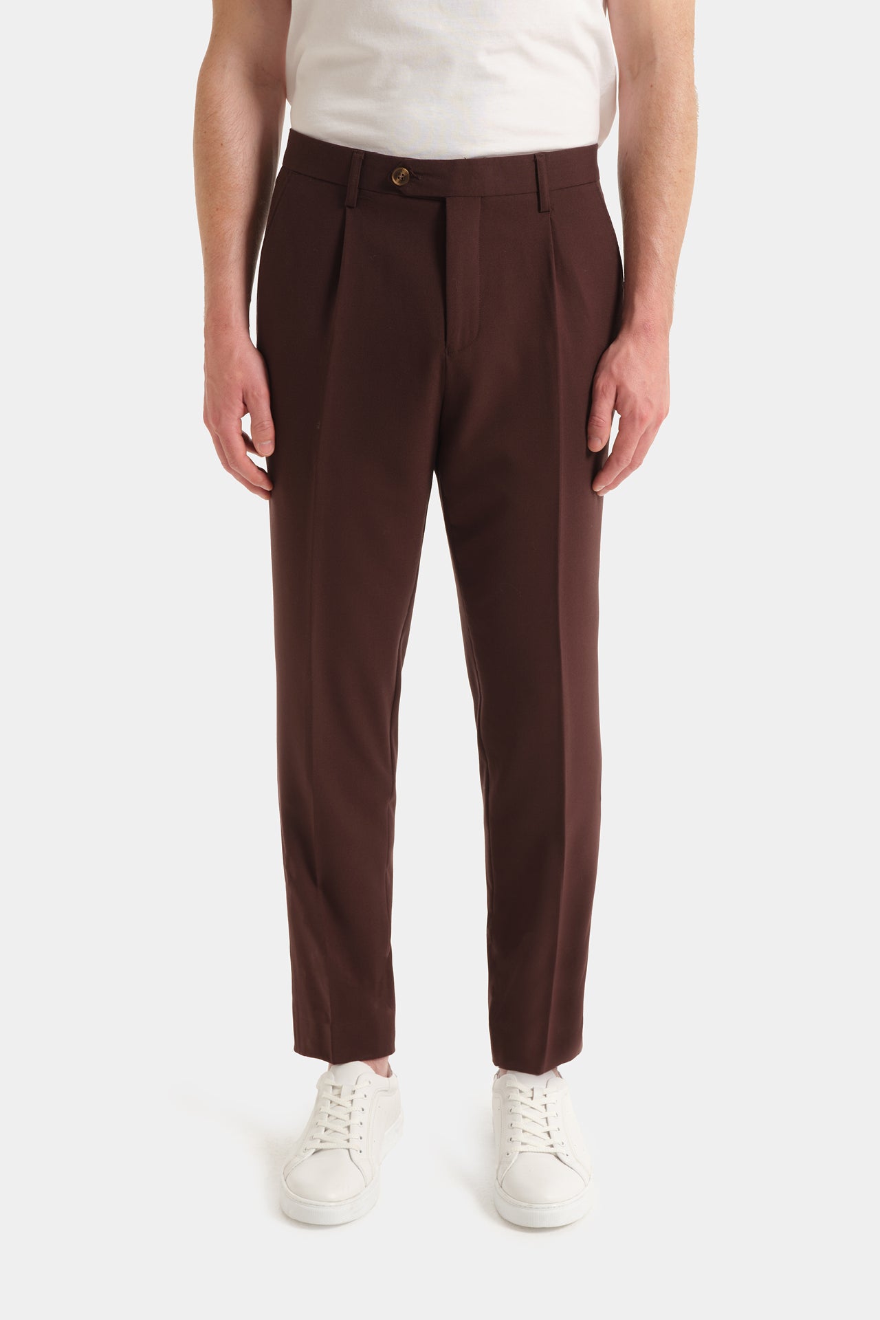 Pantalone Formale Con Pence Coffee