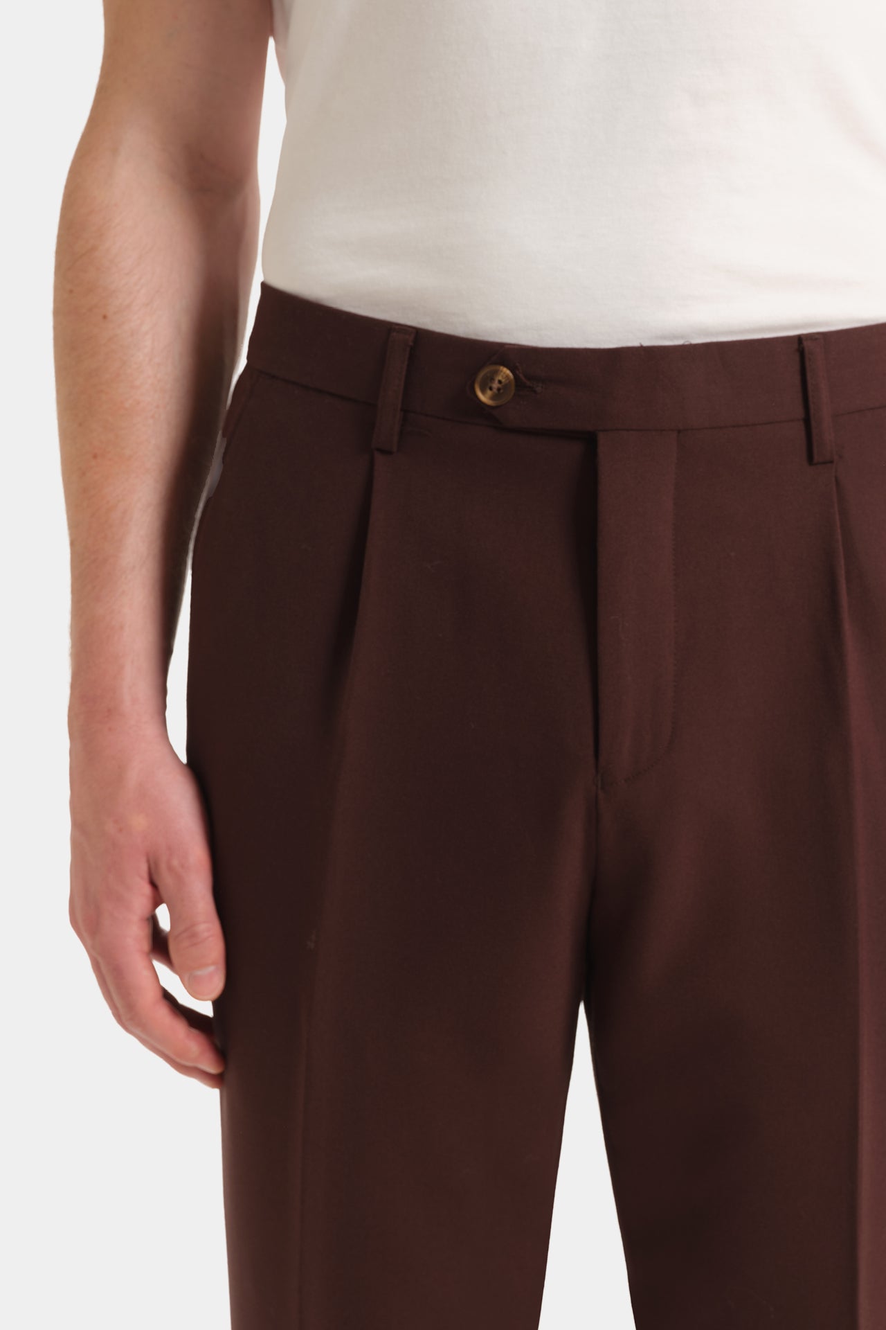 Pantalone Formale Con Pence Coffee