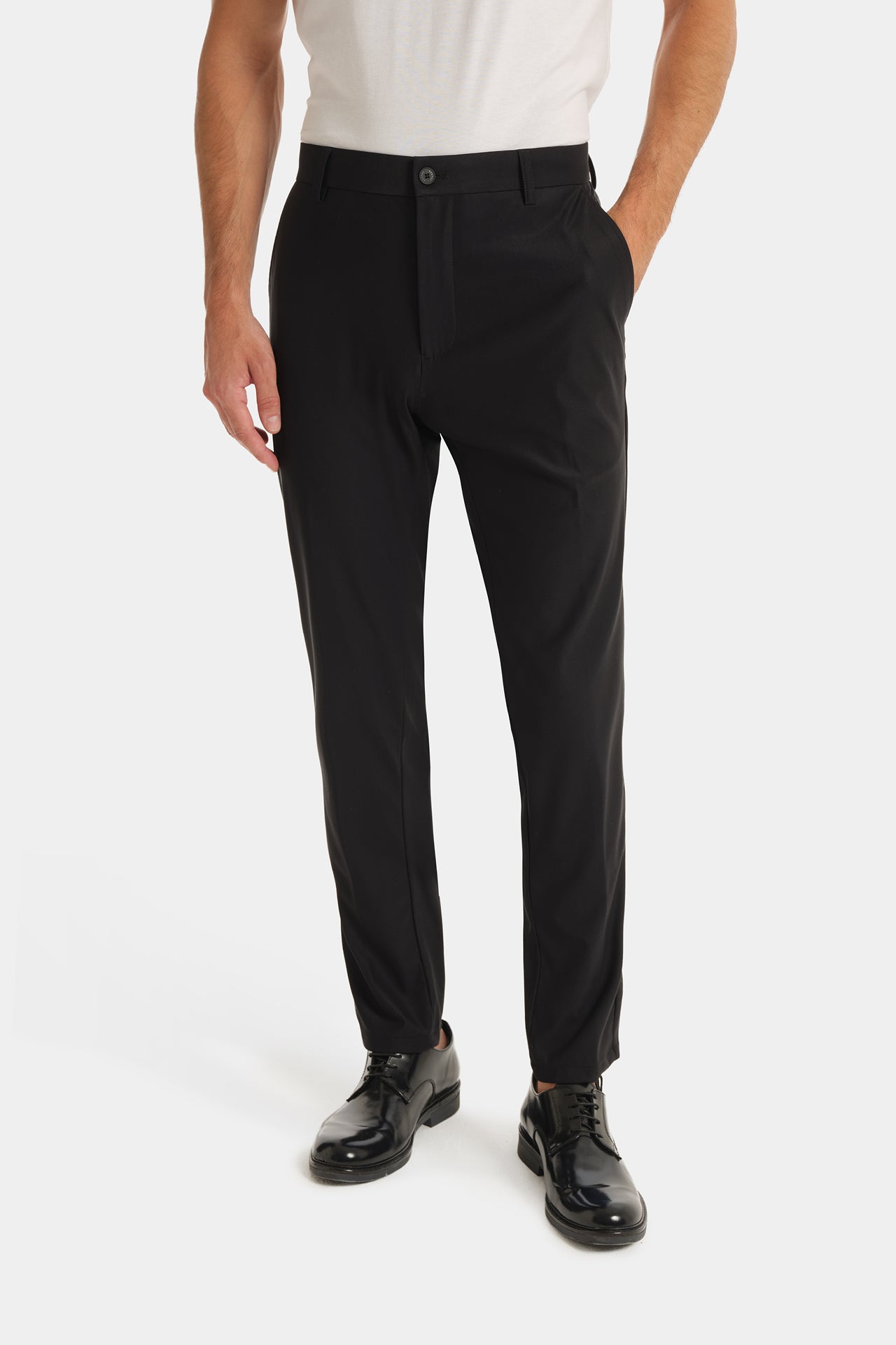 Black Technical Fabric Chino Trousers