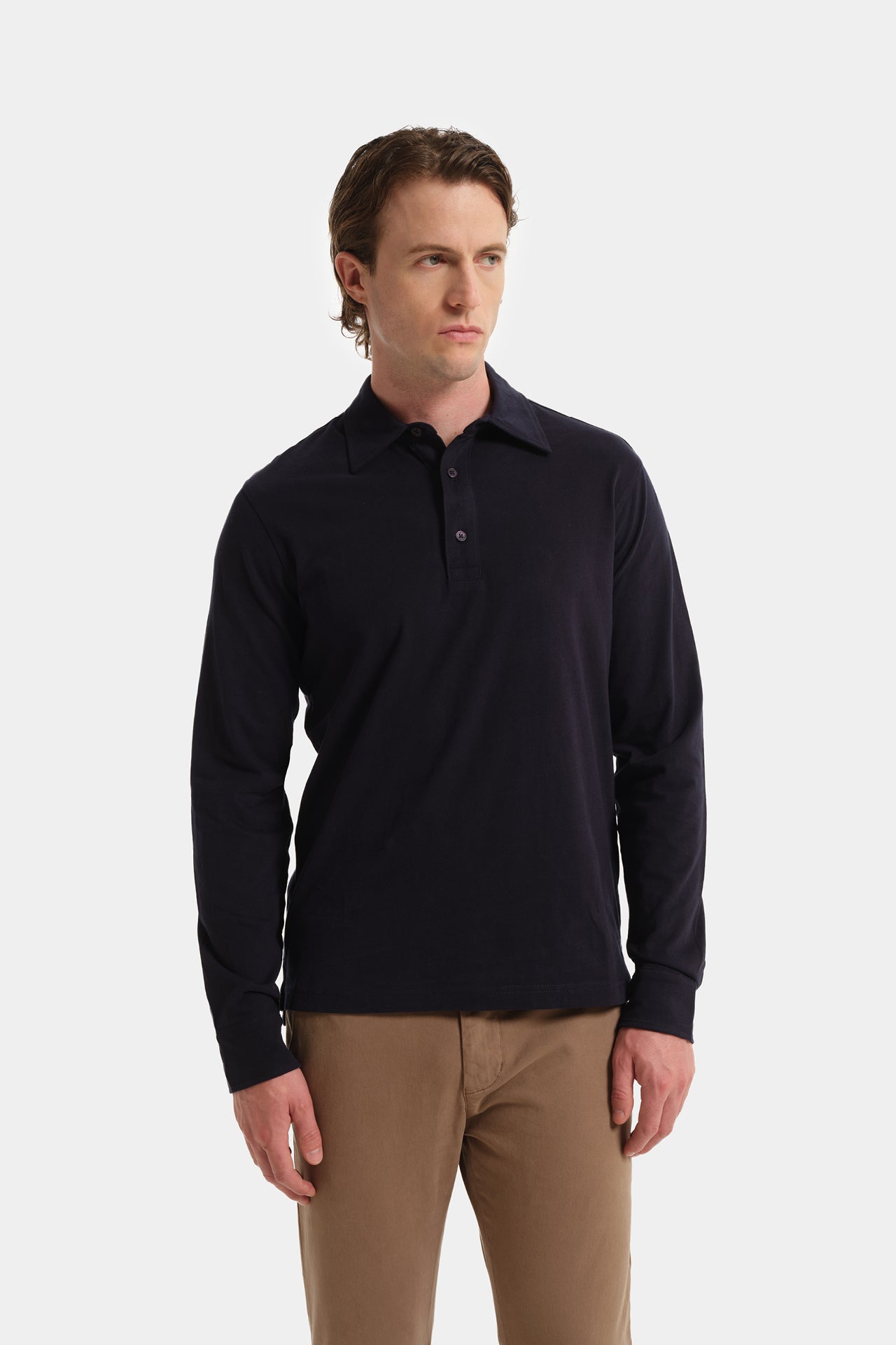 Polo Jersey Long Sleeve Blue