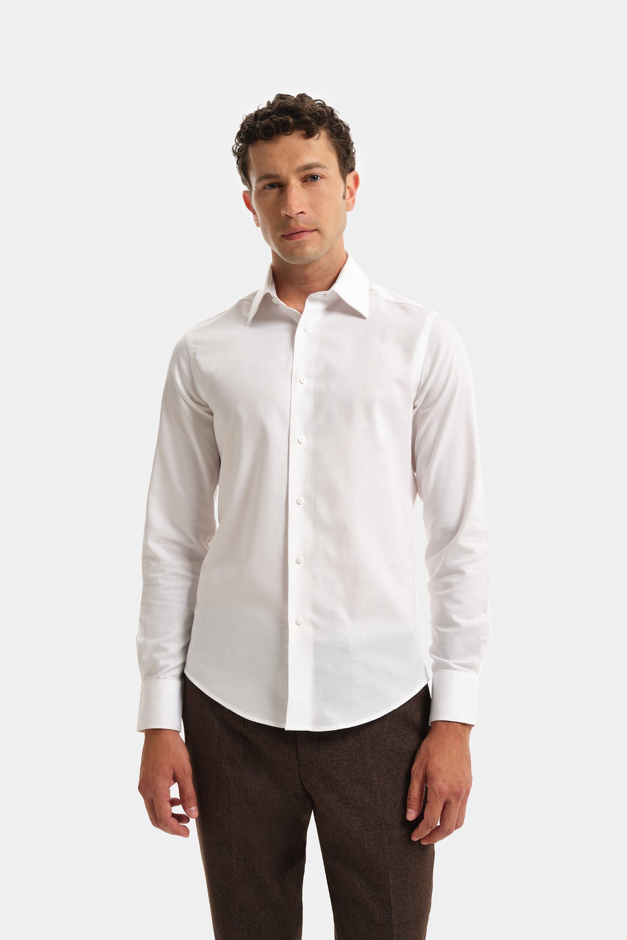 Camicia Formale Collo Italiano White