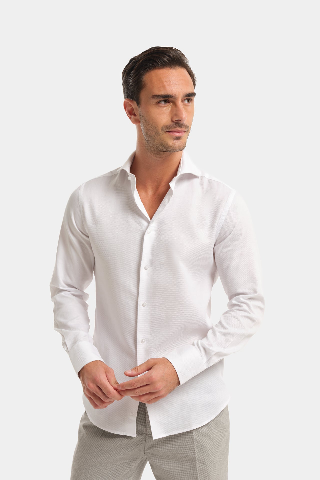 Essential French Collar Shirt White