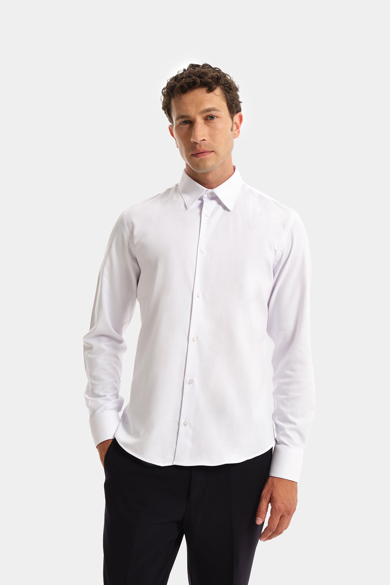 Camicia Essential Collo Italiano White