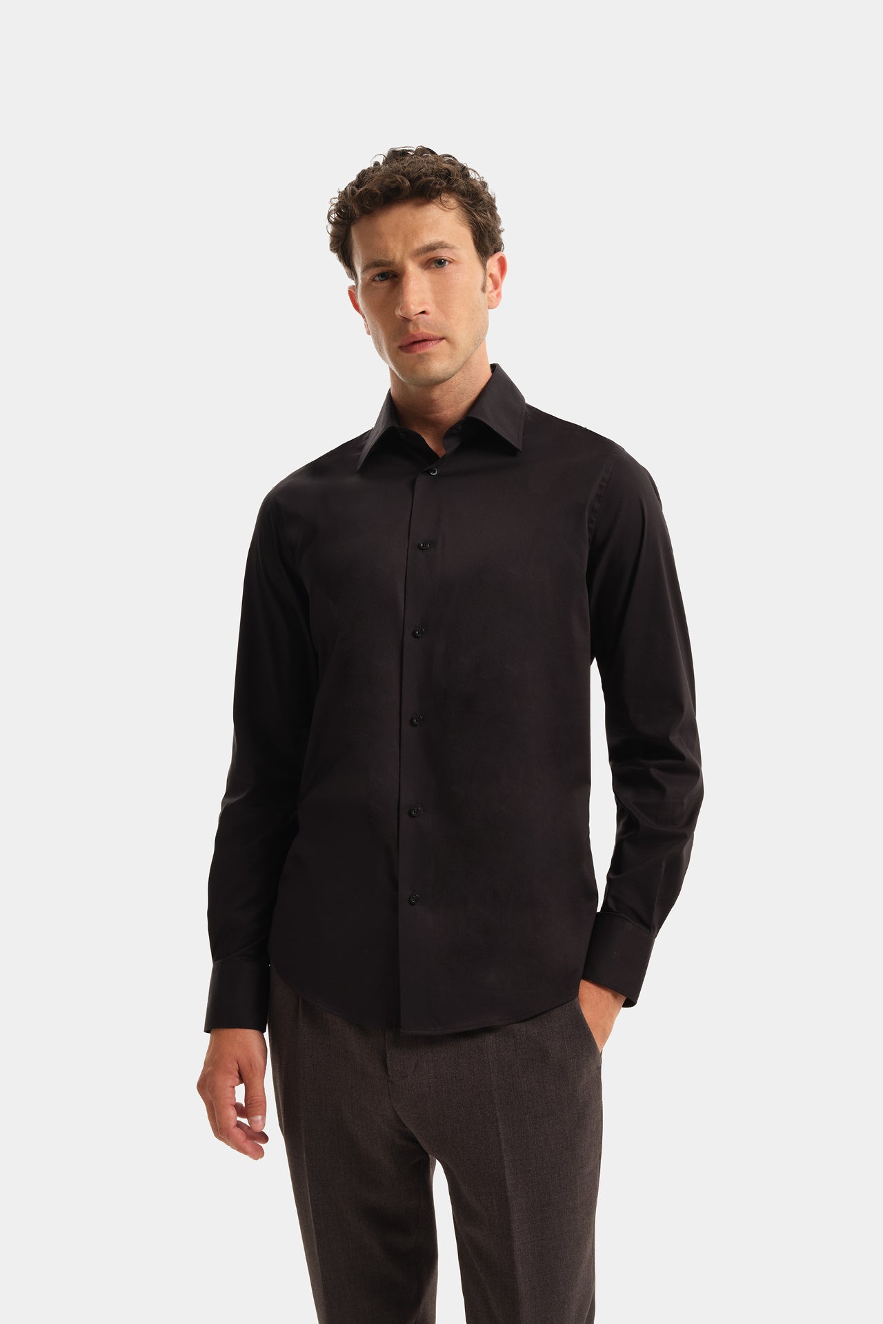 Camicia Formale Collo Italiano Black