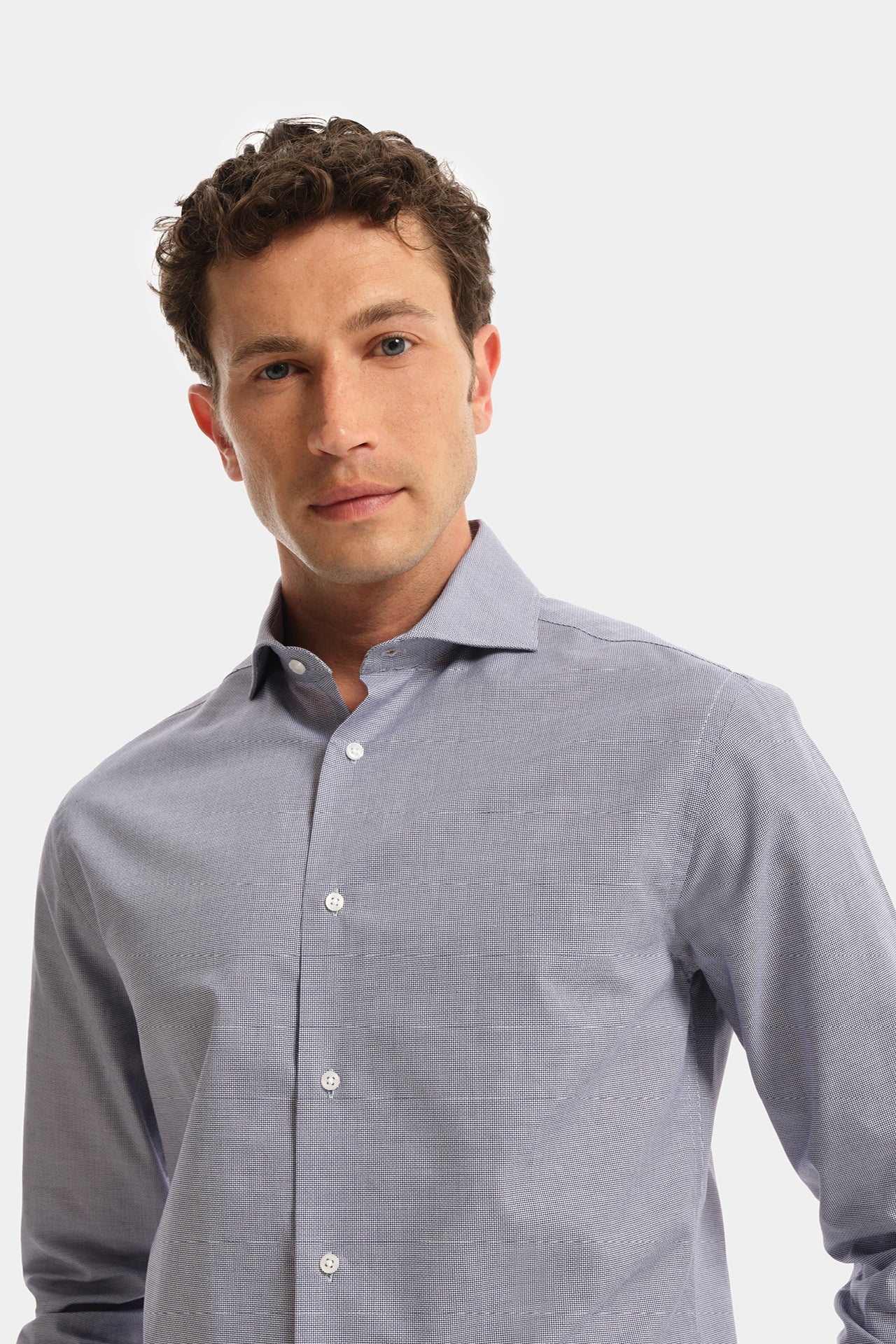 Camicia Essential Collo Francese Blu