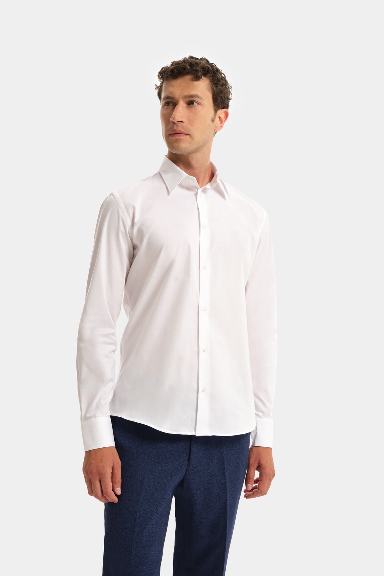 Camicia Collo Italiano Elasticizzata White