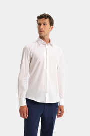 Stretch Italian Collar Shirt White