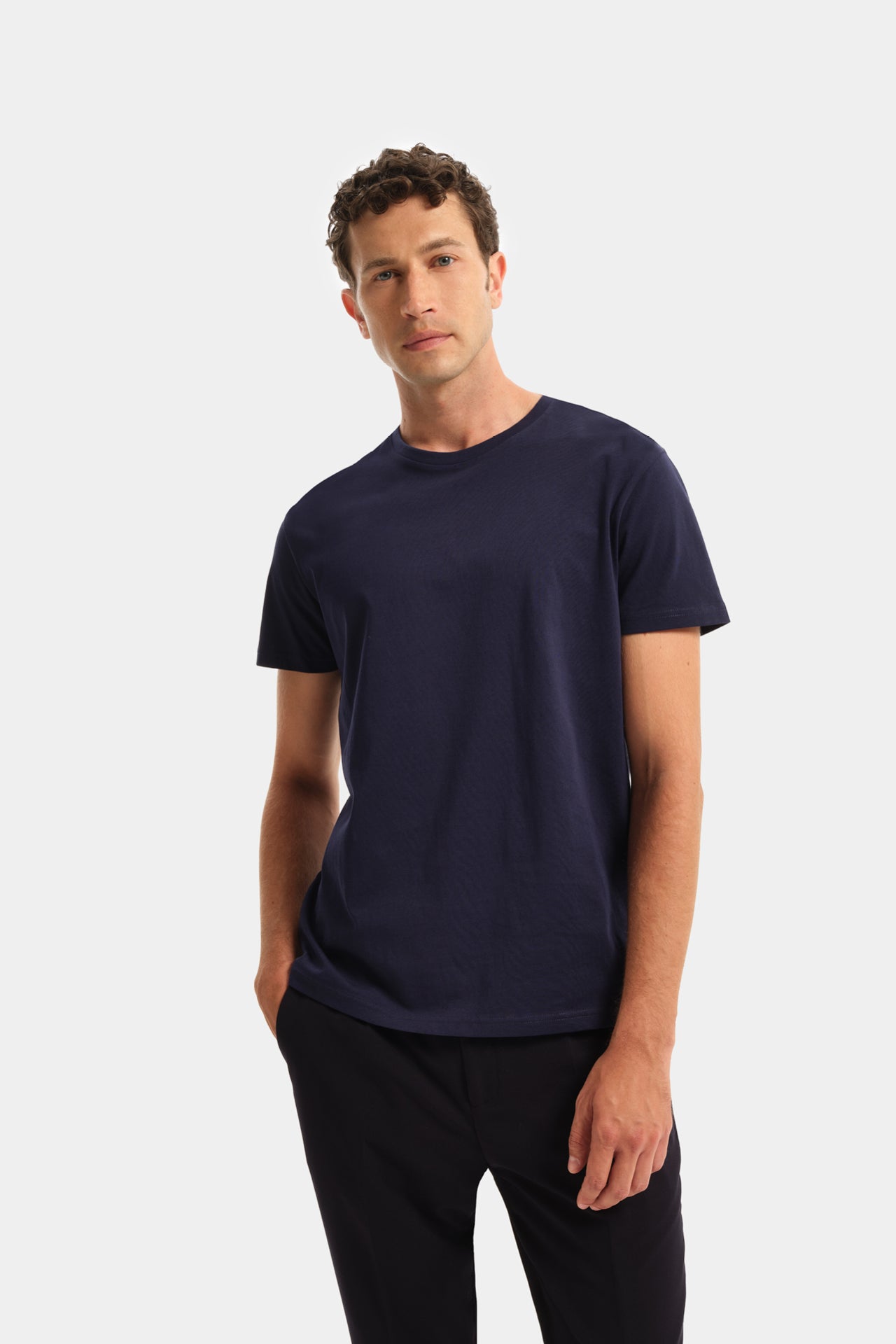 T-Shirt Cotone Rasato Navy