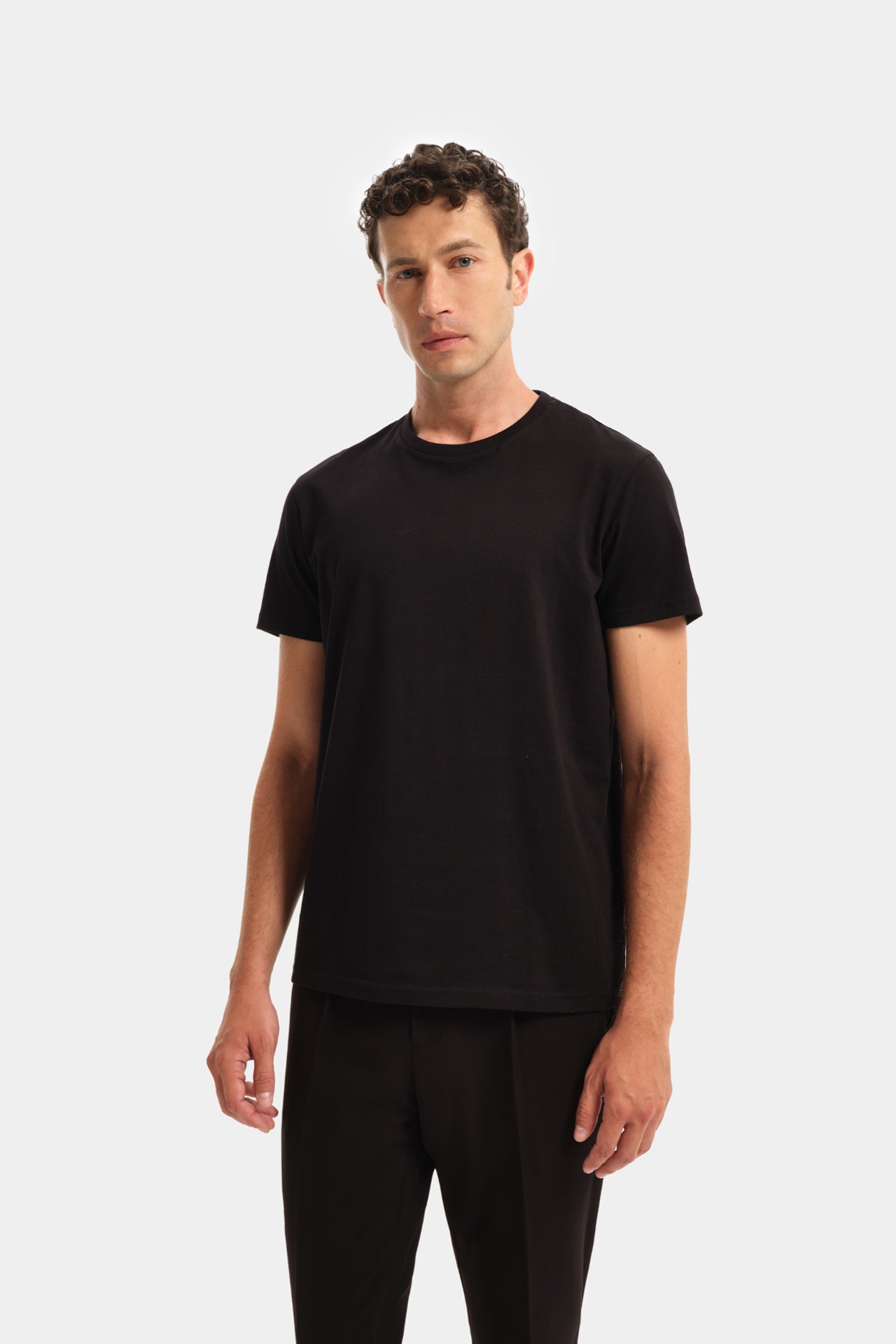 T-Shirt Cotone Rasato Nero