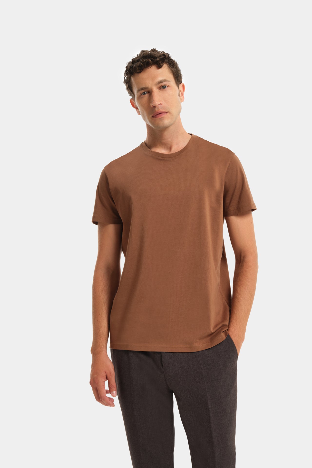 T-Shirt Cotone Rasato Cacao