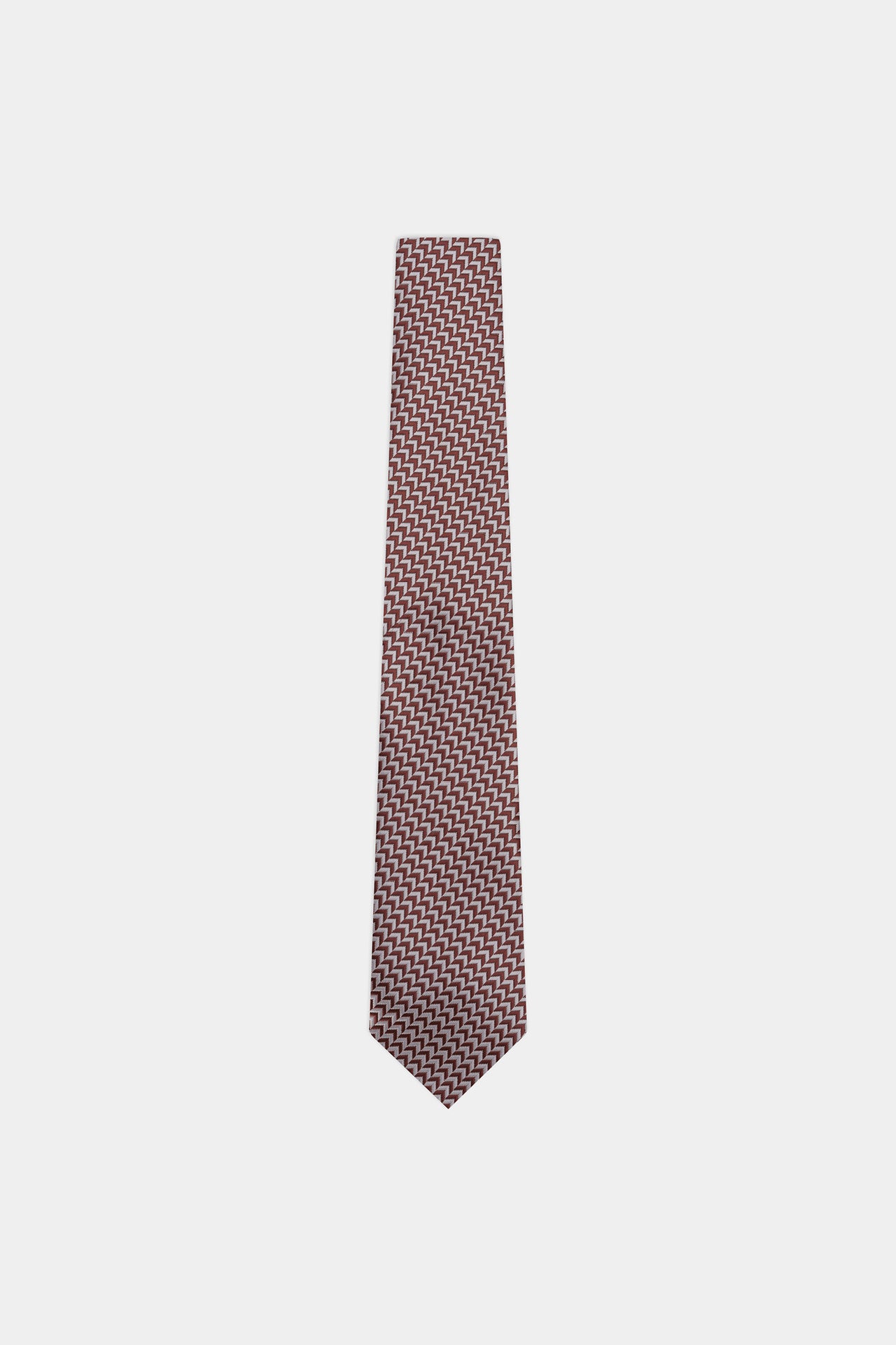 Walnut Diagonal Zig Zag Pattern Tie