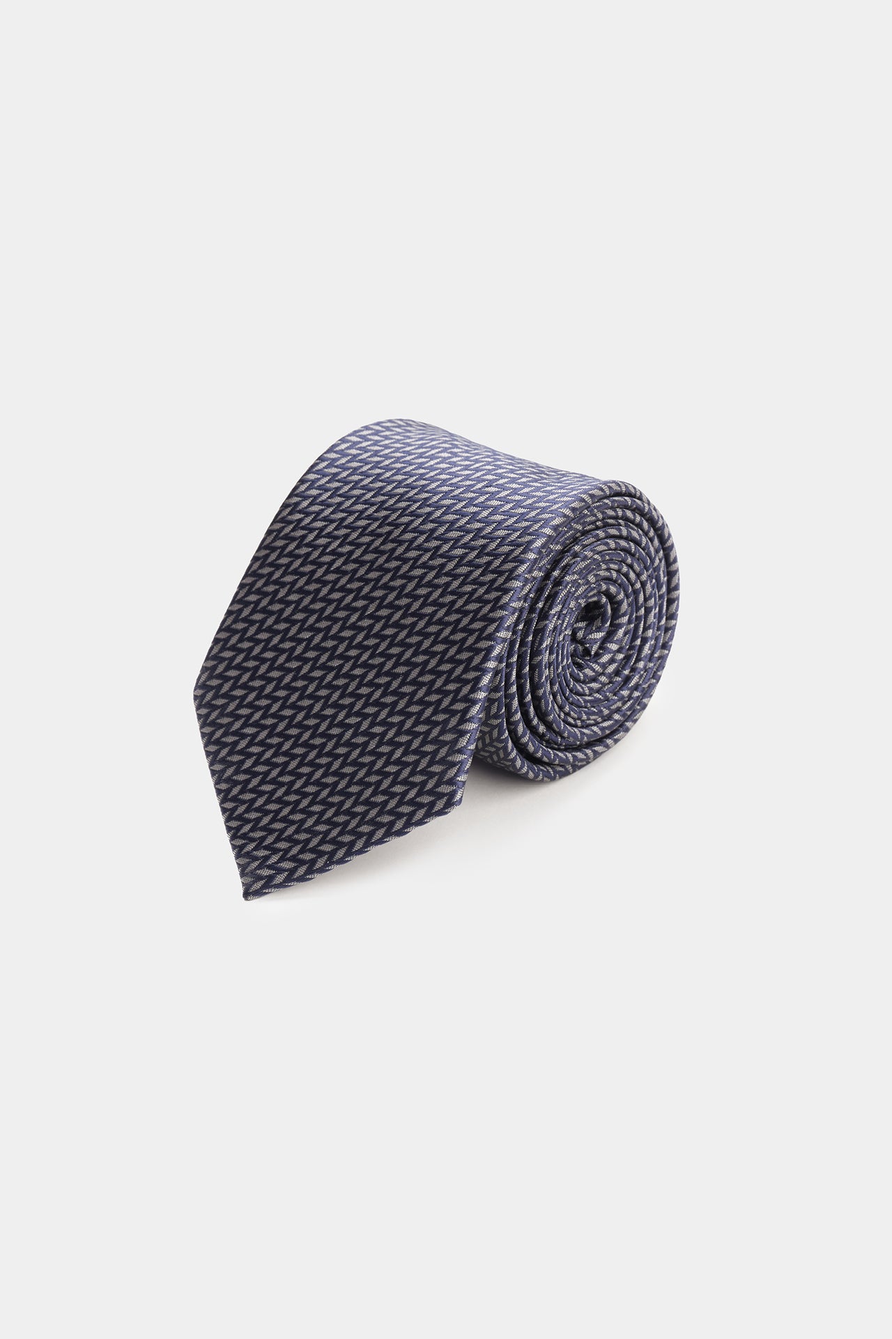 Blue Diagonal Herringbone Pattern Tie