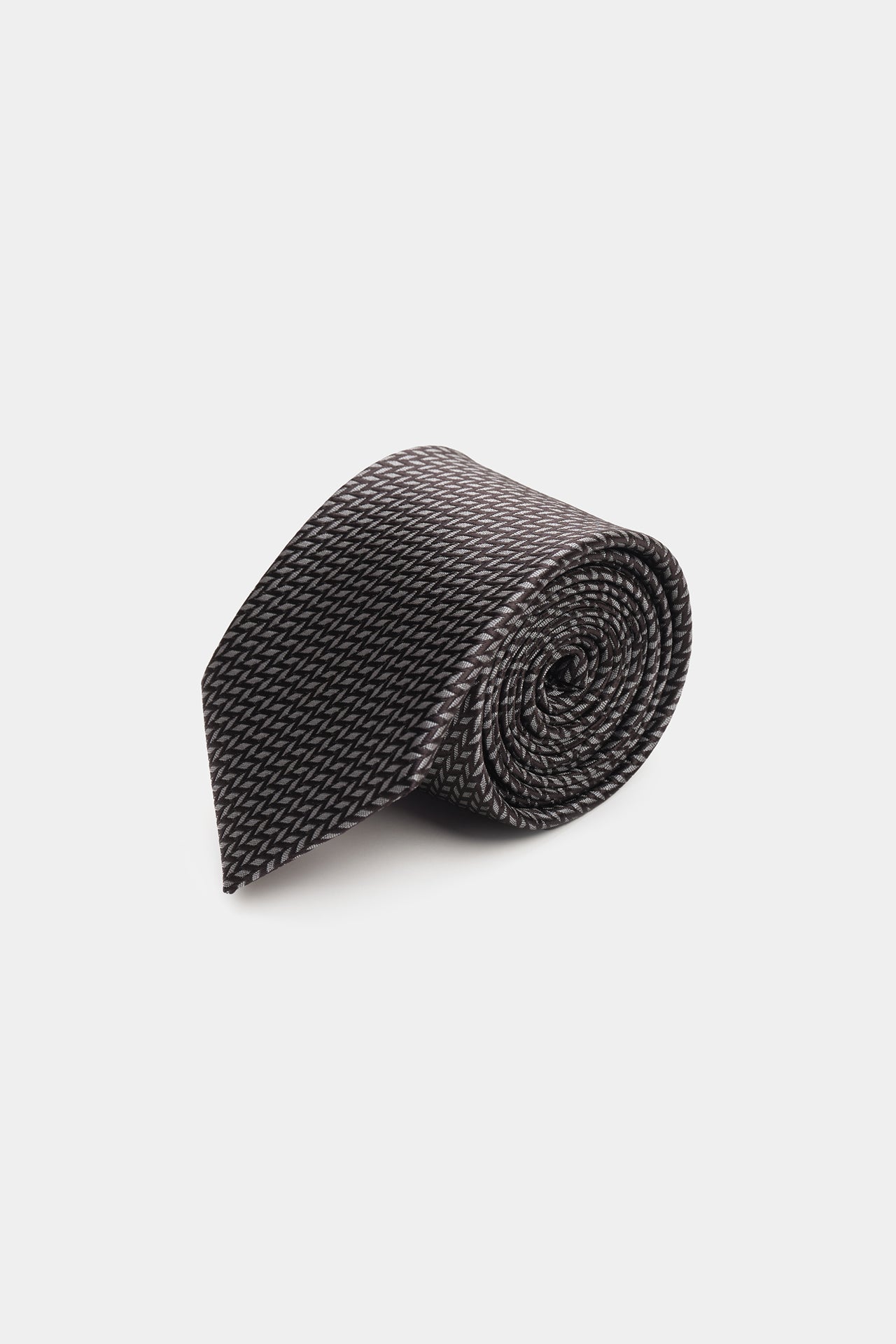 Black Diagonal Herringbone Pattern Tie